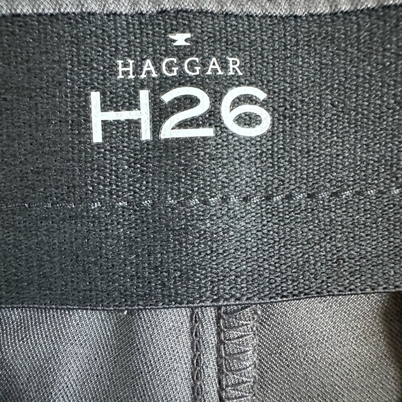 Mens Pants HAGGAR H26 Grey Slim Fit Super Flex Waistband Performance Dress Pants - Picture 10 of 10